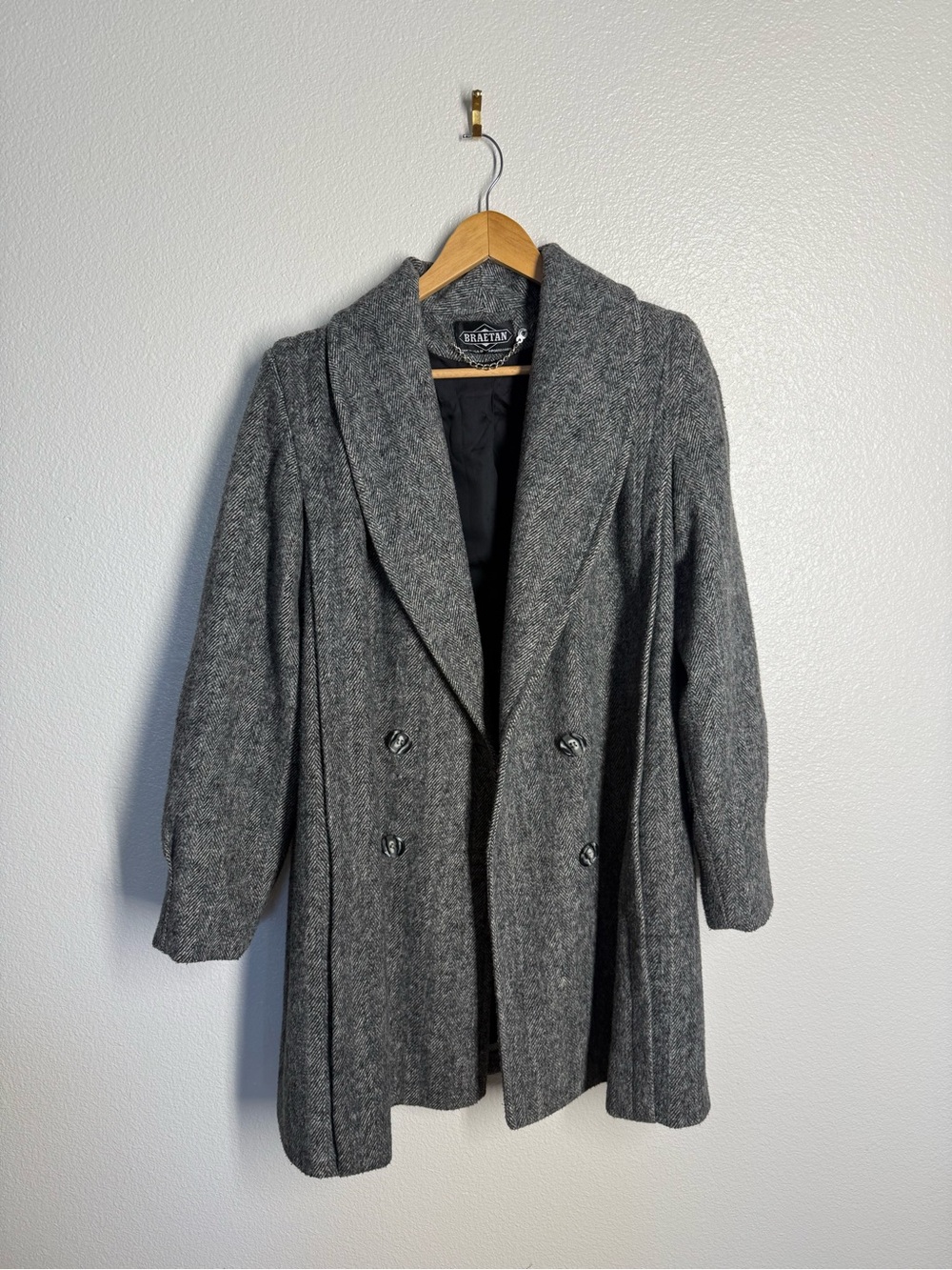Braetan Women's Gray Double-Breasted Pea Coat
